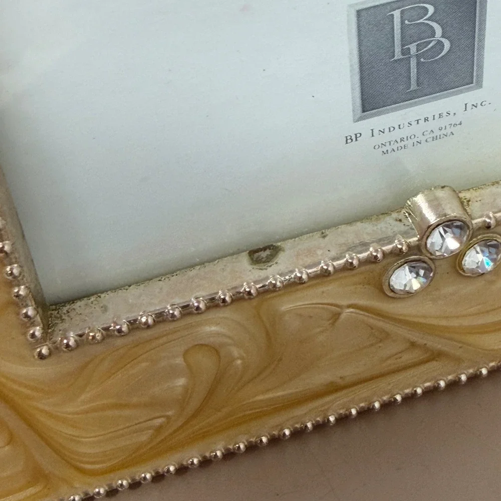 BP Industries Diana Series 4x6 Picture Frame Gold Swirl Enamel Rhinestone